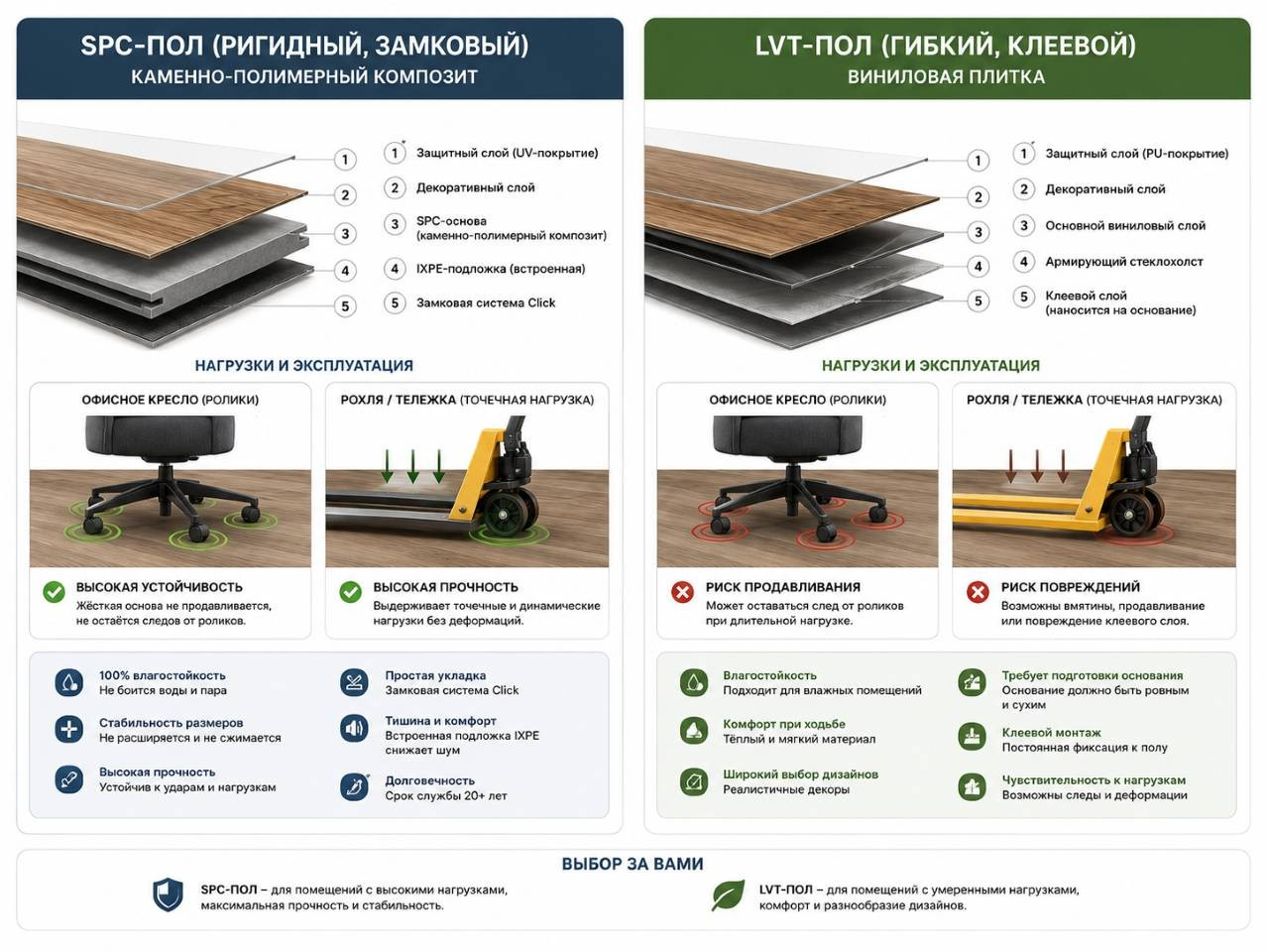 Нагрузка от складской тележки на коммерческий пол в магазине